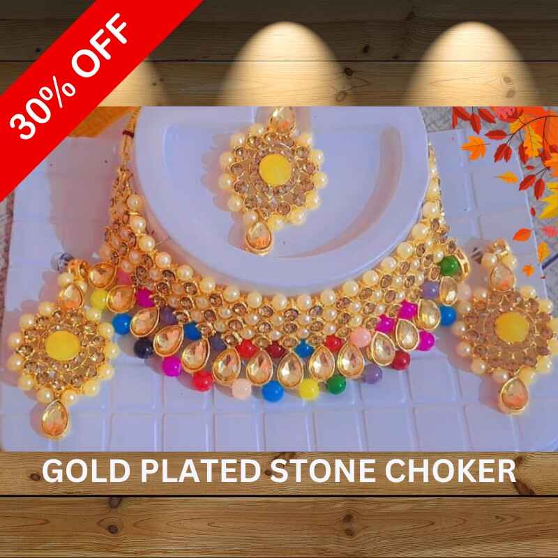 Gold Plated Stone Choker